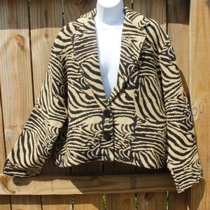Vintage Fall Lime Green/Yellow Tapestry Tiger Print Blazer Jacket